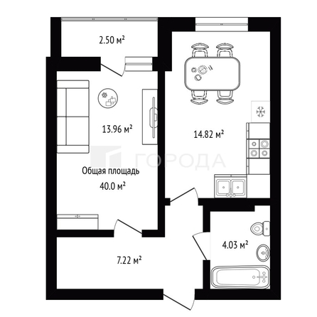 
  Продается 1-комн. квартира 40 м², в ЖК Традиции, дом 2. Фото 24.