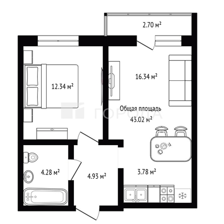 
  Продается 2-комн. квартира 43.02 м², в ЖК Цивилизация, дом 1. Фото 14.