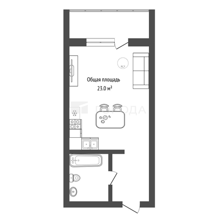 
  Продается студия 23 м². Фото 11.