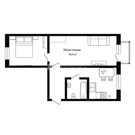 
  Продается 2-комн. квартира 44.9 м². Фото 29.