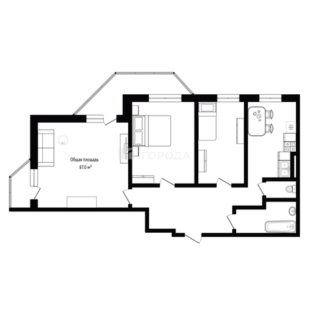 
  Продается 3-комн. квартира 87 м². Фото 2.