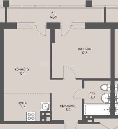 
  Продается 1-комн. квартира 46.2 м², в ЖК Горизонт, дом 1. Фото 7.