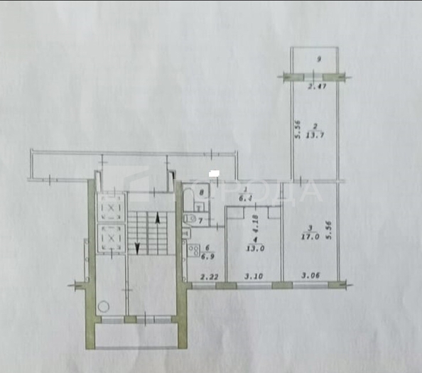
  Продается 3-комн. квартира 60.4 м². Фото 6.