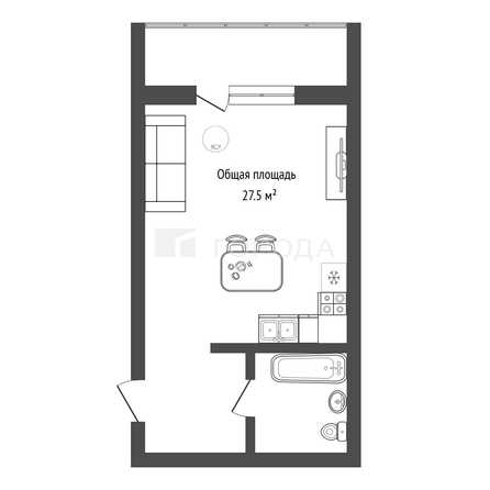 
  Продается студия 27.5 м². Фото 19.