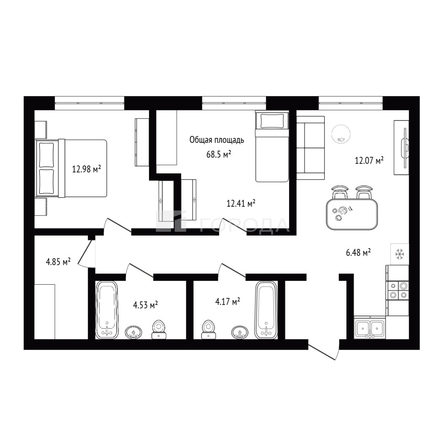 
  Продается 2-комн. квартира 68.5 м². Фото 30.