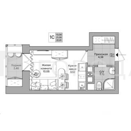 
  Продается студия 24 м². Фото 33.