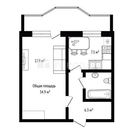 
  Продается 1-комн. квартира 34.9 м². Фото 15.