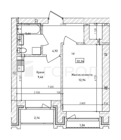
  Продается 1-комн. квартира 31.2 м², в ЖК Комсомольский проспект, дом 1. Фото 11.