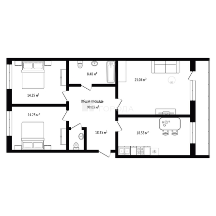 
  Продается 3-комн. квартира 99.03 м². Фото 17.