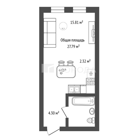 
  Продается апартамент 27.79 м², в АК Тайм Парк. Фото 13.