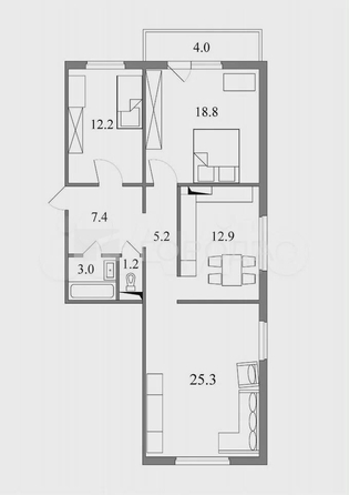 
  Продается 3-комн. квартира 86 м². Фото 24.