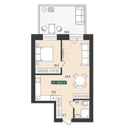
  Продается 2-комн. квартира 52 м², в ЖК Альпийский квартал, 2 очередь. Фото 11.