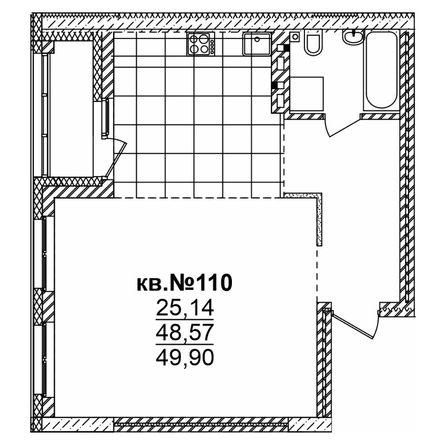 
  Продается студия 49.9 м², в ЖК  Римский квартал, 2 очередь. Фото 3.