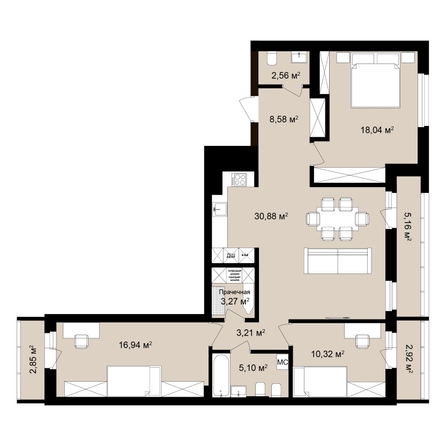 
  Продается 4-комн. квартира 105.55 м², в ЖК  Римский квартал, 2 очередь. Фото 2.