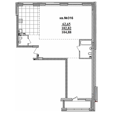 
  Продается 3-комн. квартира 104.88 м², в ЖК  Римский квартал, 2 очередь. Фото 3.