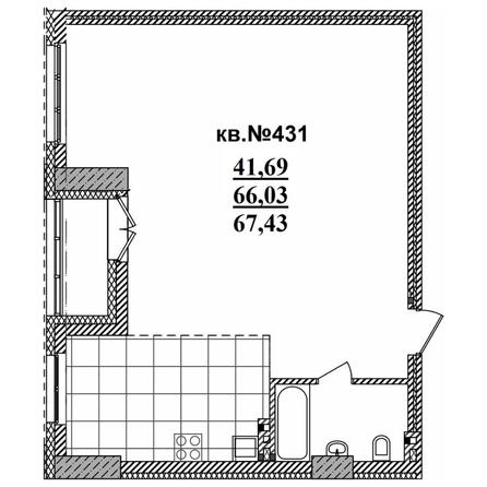 
  Продается 2-комн. квартира 67.43 м², в ЖК  Римский квартал, 2 очередь. Фото 3.