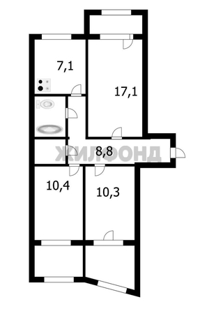 
  Продается 3-комн. квартира 59 м². Фото 25.