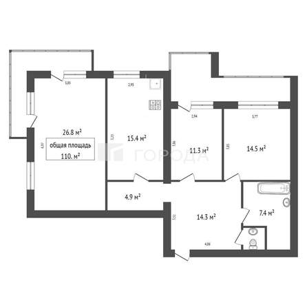 
  Продается 2-комн. квартира 110 м². Фото 29.