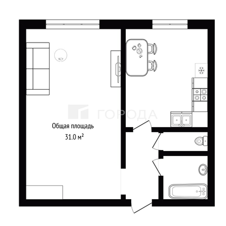 
  Продается 1-комн. квартира 31 м². Фото 13.