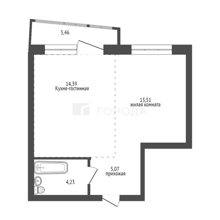 
  Продается 1-комн. квартира 40.66 м², в ЖК Заельцовский. Фото 12.