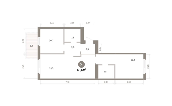
  Продается 2-комн. квартира 68.61 м², в ЖК Пшеница, дом 5.2. Фото 3.