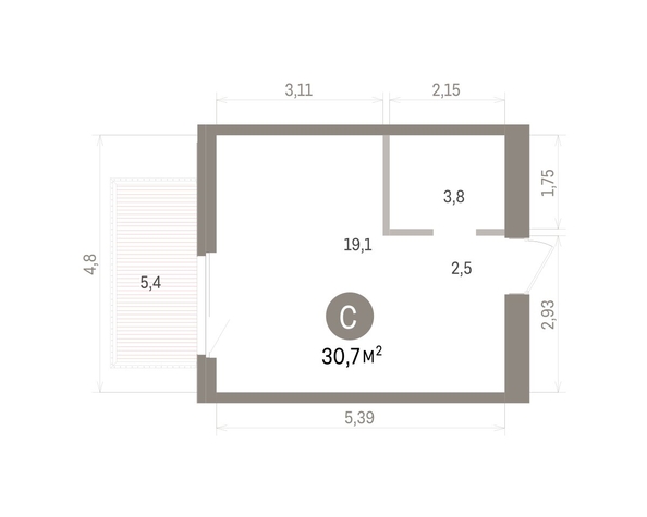 
  Продается студия 30.7 м², в ЖК Пшеница, дом 5.2. Фото 1.