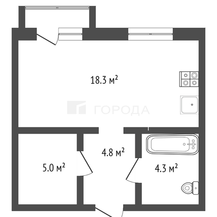 
  Продается студия 32.39 м². Фото 2.