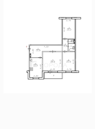 
  Продается 3-комн. квартира 75.8 м². Фото 32.