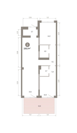 
  Продается 2-комн. квартира 106.44 м², в ЖК Европейский берег, дом 46. Фото 1.