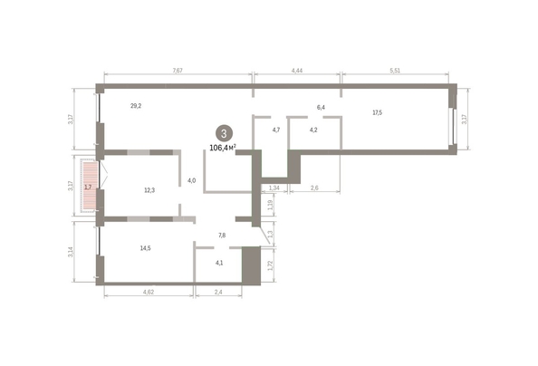 
  Продается 3-комн. квартира 106.4 м², в ЖК Европейский берег, дом 45. Фото 1.