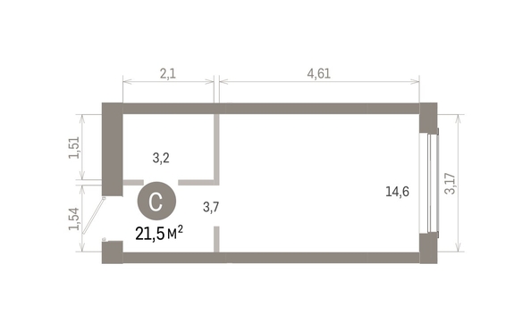 
  Продается студия 21.45 м², в ЖК Европейский берег, дом 46. Фото 1.