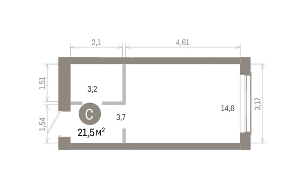 
  Продается студия 21.45 м², в ЖК Европейский берег, дом 46. Фото 1.