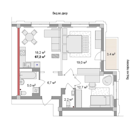
  Продается 3-комн. квартира 67.2 м², в ЖК Мегаполис. Фото 6.