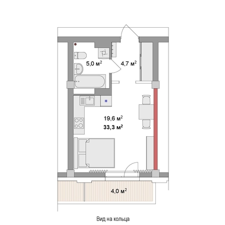 
  Продается студия 33.3 м², в ЖК Мегаполис. Фото 6.