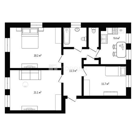 
  Продается комната 54.8 м². Фото 22.