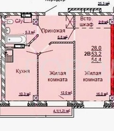 
  Продается 2-комн. квартира 53 м². Фото 10.