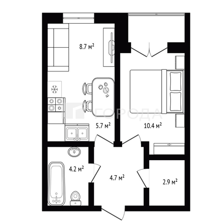 
  Продается 1-комн. квартира 36.8 м², в ЖК Солнечные часы, 4 очередь дом 6. Фото 34.