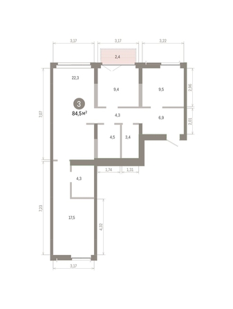 
  Продается 3-комн. квартира 84.47 м², в ЖК Европейский берег, дом 45. Фото 1.