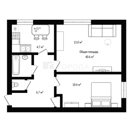 
  Продается 2-комн. квартира 40.6 м². Фото 14.