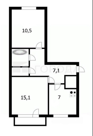 
  Продается 2-комн. квартира 44.5 м². Фото 1.