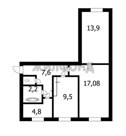 
  Продается 3-комн. квартира 57.6 м². Фото 2.