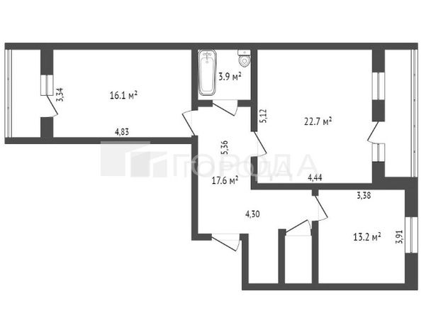 
  Продается 2-комн. квартира 75.6 м². Фото 19.
