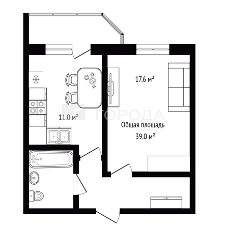 
  Продается 1-комн. квартира 39 м², в ЖК Комета - Октябрьский. Фото 27.