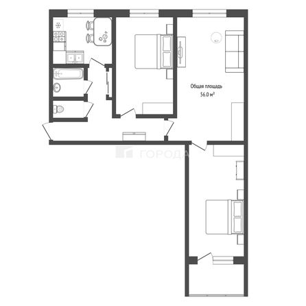 
  Продается 3-комн. квартира 56 м². Фото 2.