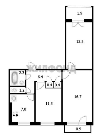 
  Продается 3-комн. квартира 62.2 м². Фото 9.