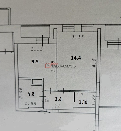 
  Продается 1-комн. квартира 34.2 м², в ЖК Пифагор. Фото 11.