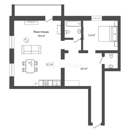 
  Продается 2-комн. квартира 69.6 м². Фото 13.