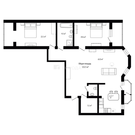 
  Продается 3-комн. квартира 132.5 м². Фото 8.