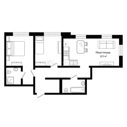 
  Продается 3-комн. квартира 69.3 м². Фото 12.