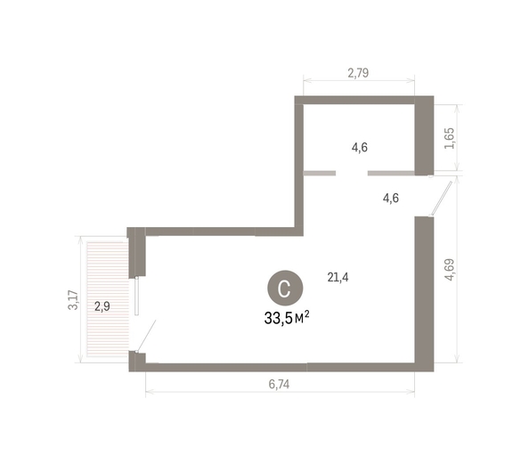
  Продается студия 33.49 м², в ЖК Город на озере. Фото 1.